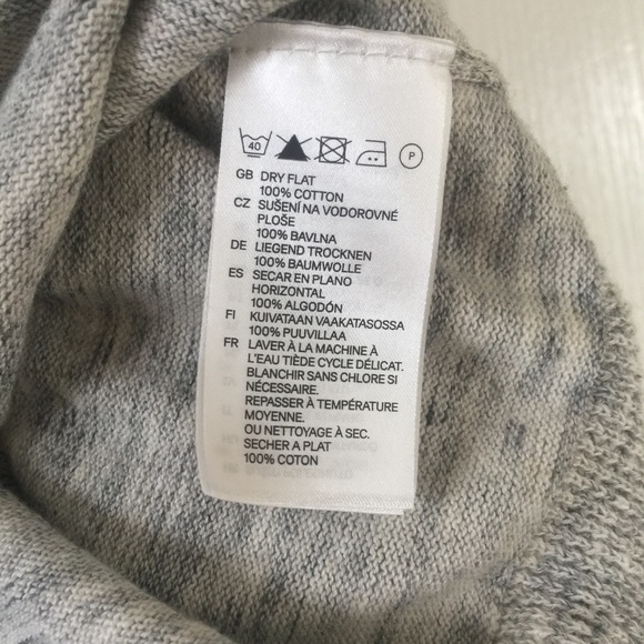 H&M speckled grey shawl collar sweater - sz M - Picture 6 of 7